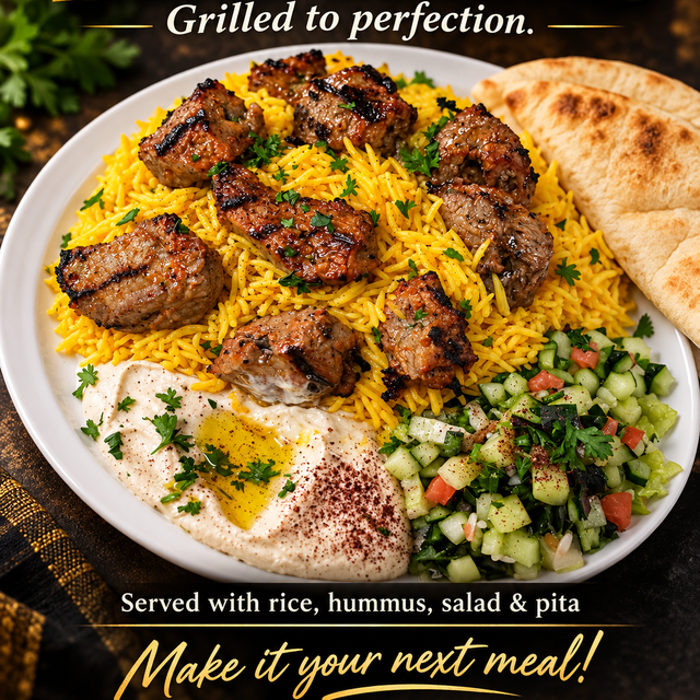 Beef Kabab Platter.
