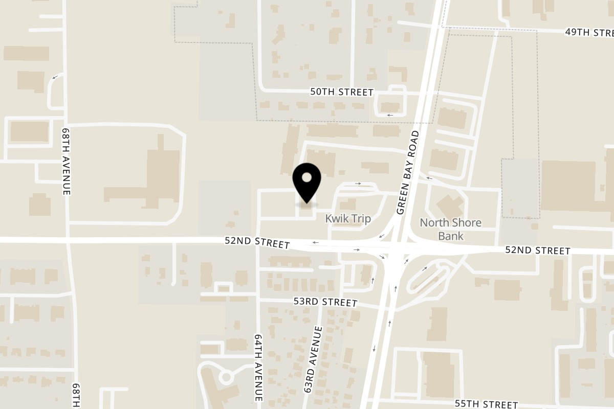 Map showing the location of Gyro Grill on 6316 52nd St c in Kenosha